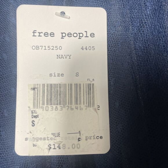 New Free People Joy Ride Navy Top OVERSIZED - OS Size Small Retail $148 - Picture 10 of 14